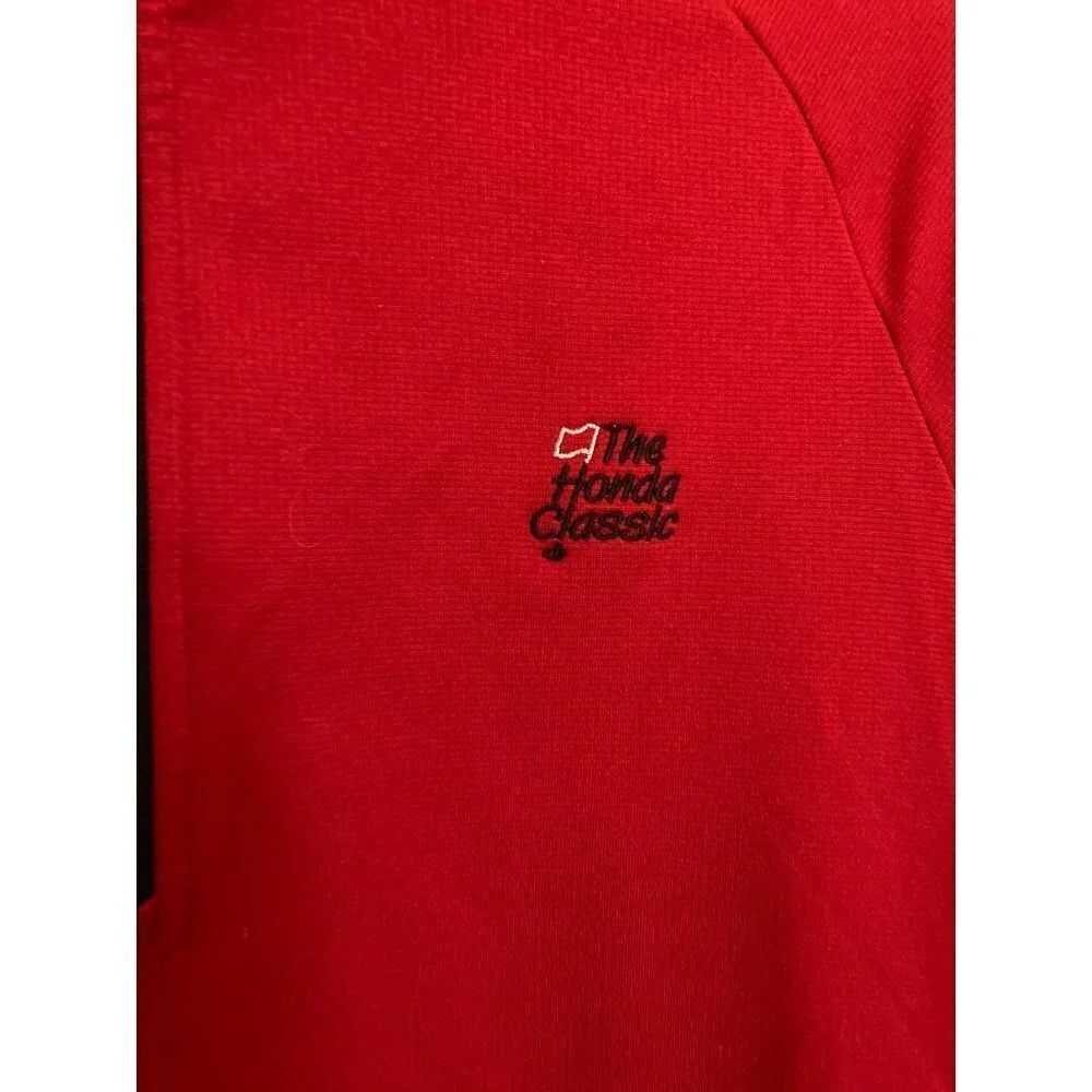 Adidas Long Sleeve Shirt‎ Mens M 1/4 Zip Honda Classic Waffle Golf Deep Red
